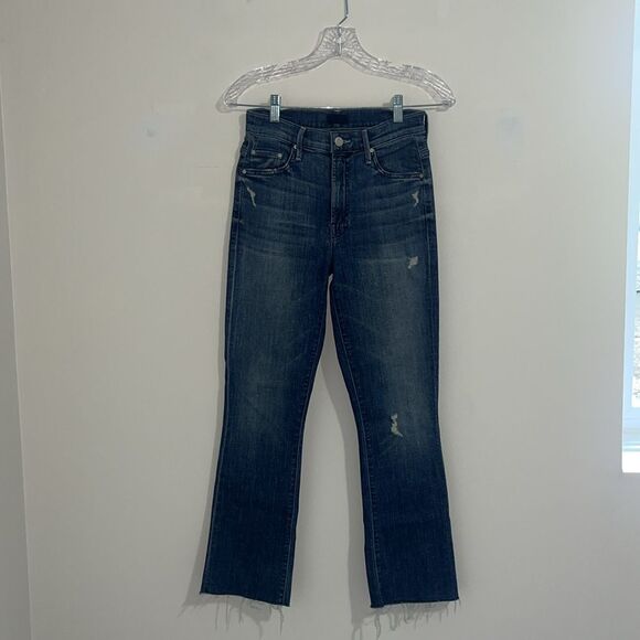 Mother Denim The Insider Crop Fray in Homebound Jeans Straight Leg Jeans Size 26 - Picture 7 of 16